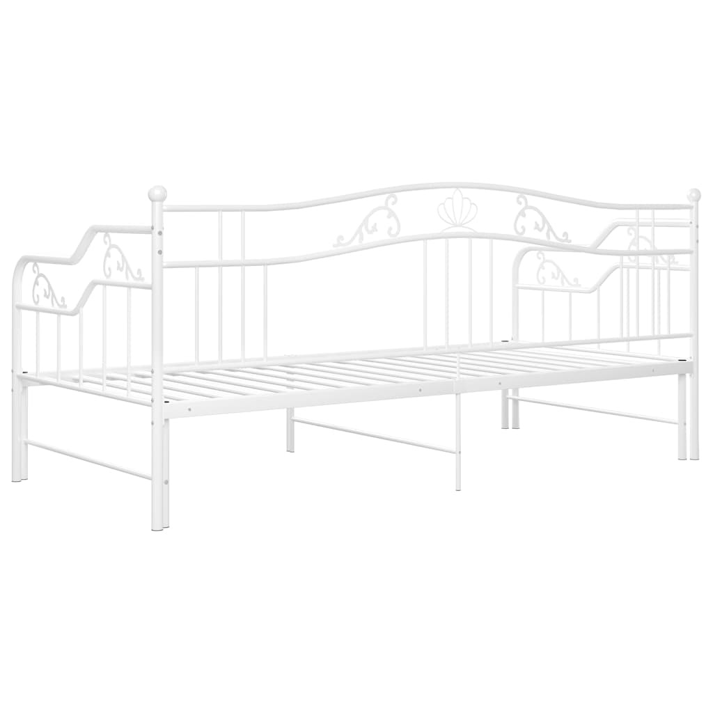 Vidaxl Ausziehbares Schlafsofa Metall 90x200 cm - Weiß - bis zu 39% sparen
