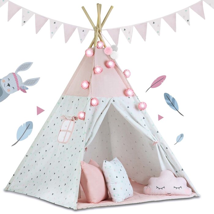Viking Choice Tipi-Spielzelt für Kinder in Rosa - Jetzt bis zu 43% günstiger sichern