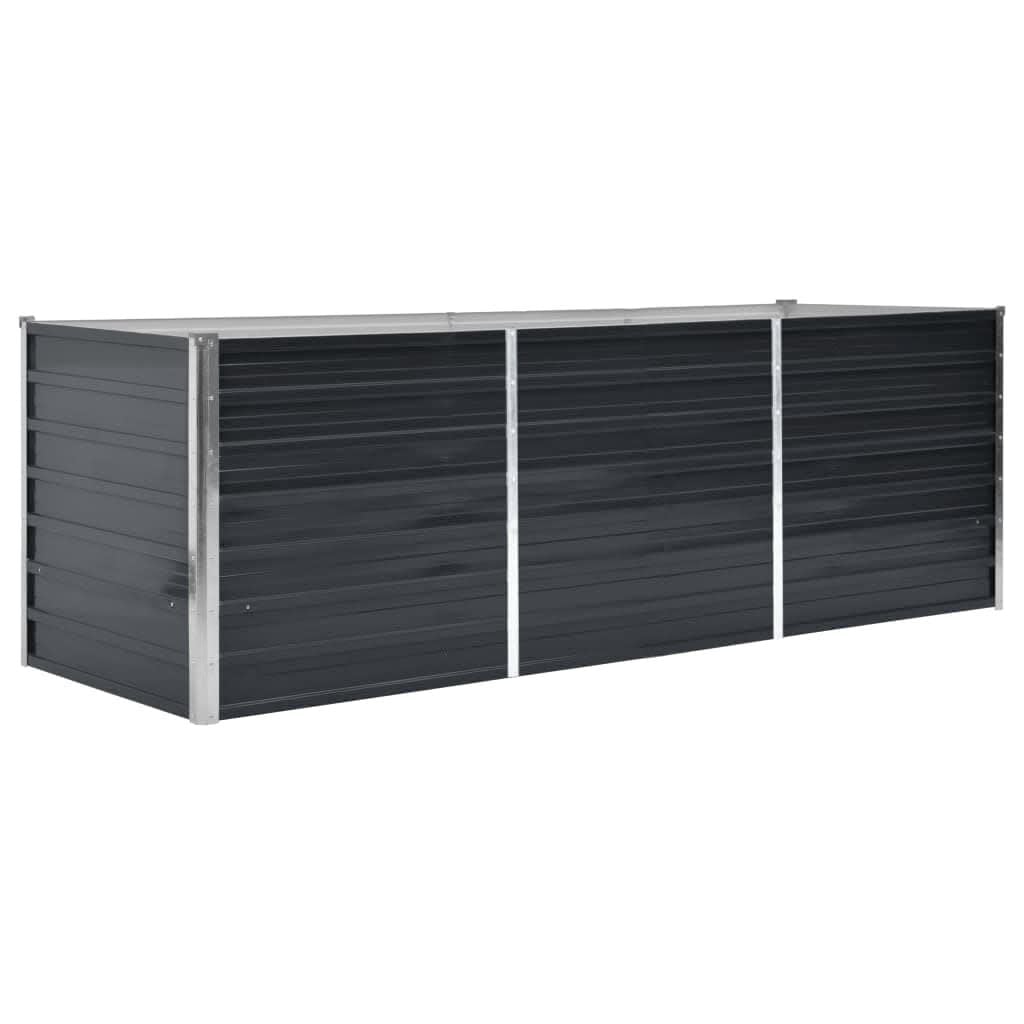 Vidaxl Großes Hochbeet aus verzinktem Stahl 240x80cm Anthrazit - bis zu 42% Rabatt