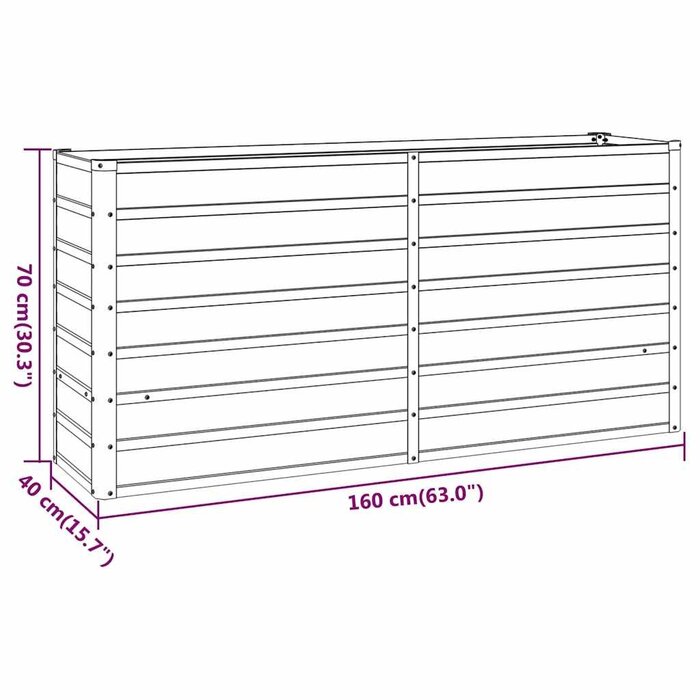 Vidaxl Cortenstahl Hochbeet 160x40x77 cm - Pflanzkasten jetzt bis zu 34% reduziert