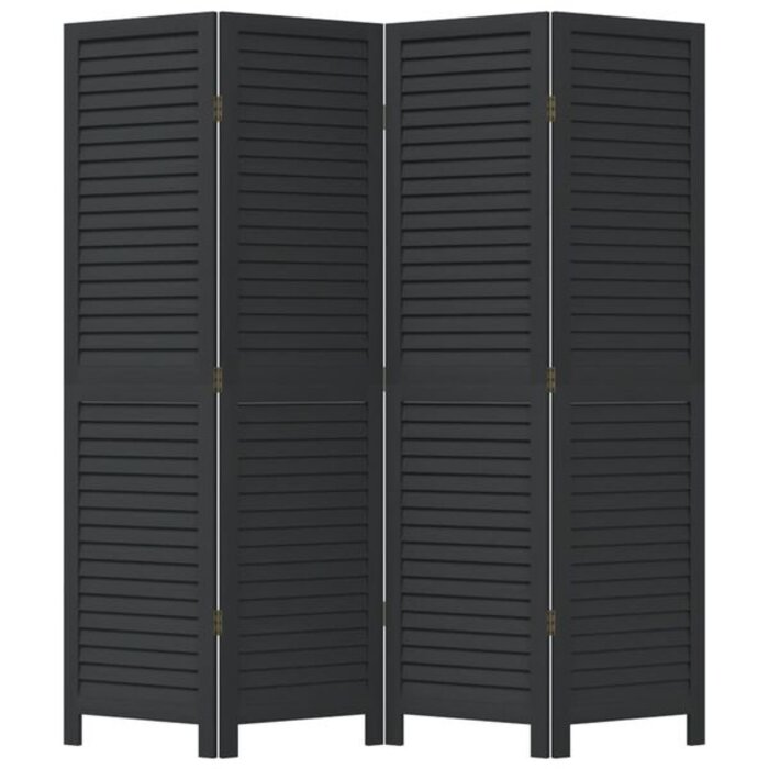 Vidaxl Raumteiler 4 Paneele Paulownia Holz Schwarz 160cm - bis zu 37% Rabatt