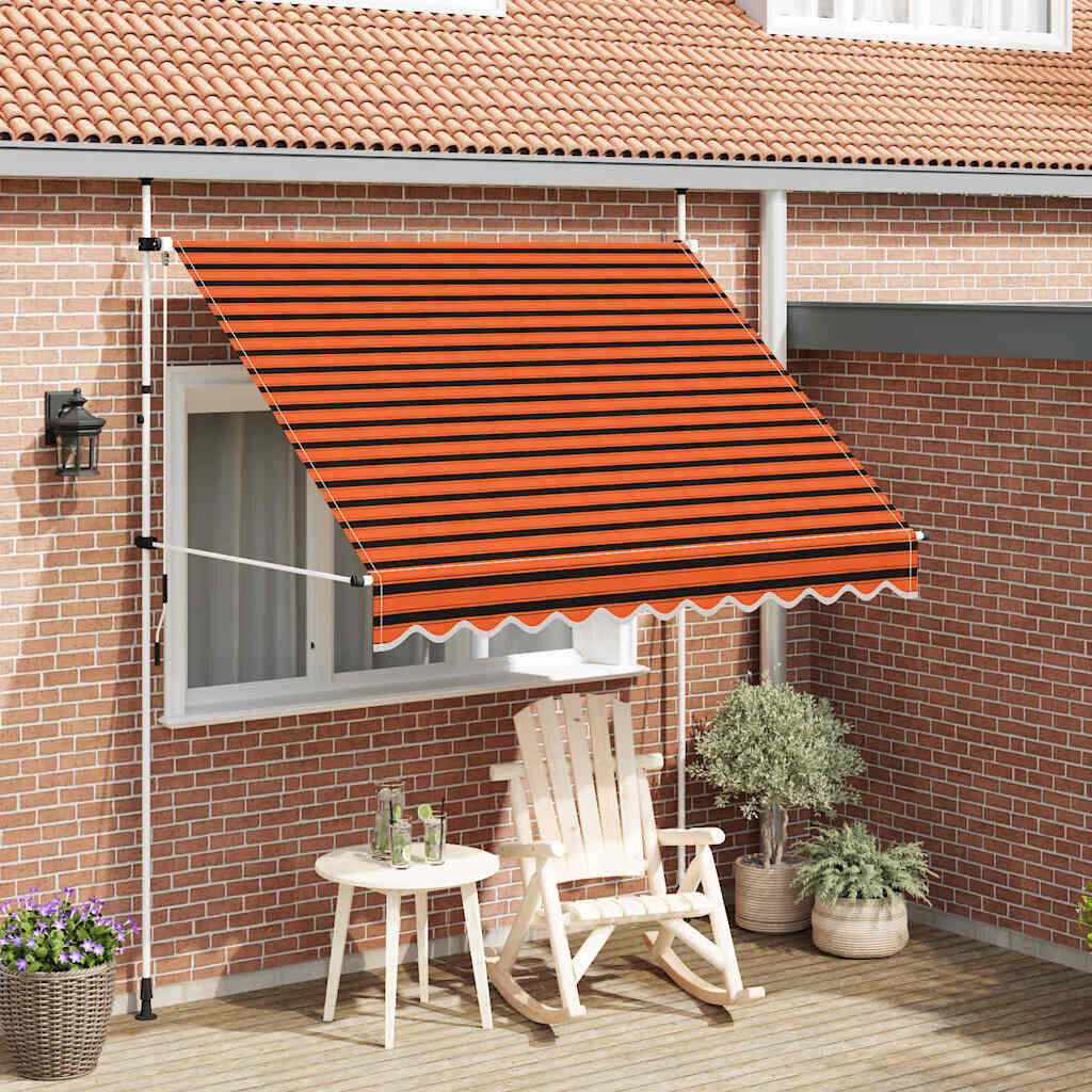 Vidaxl Manuelle Klemmmarkise 250 cm - Orange/Braun - Jetzt bis zu 36% Rabatt
