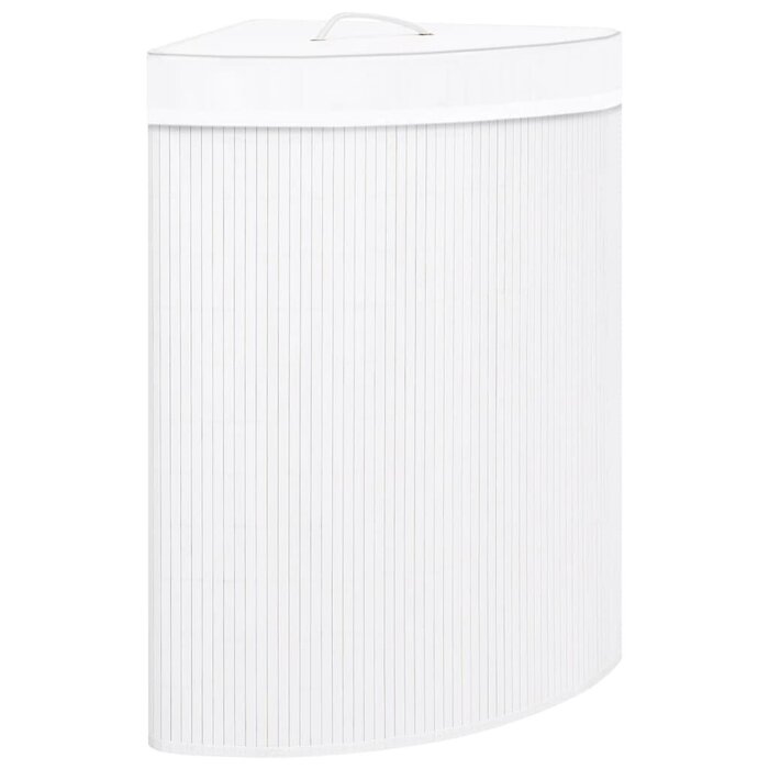 Vidaxl Eckwäschekorb Bambus weiß 60L - Platzsparend & Faltbar - bis zu 37% Rabatt