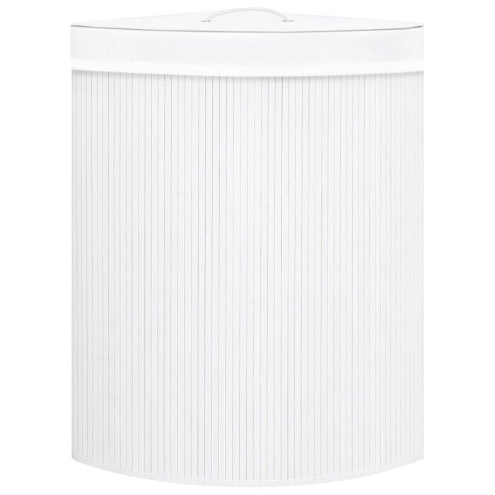 Vidaxl Eckwäschekorb Bambus weiß 60L - Platzsparend & Faltbar - bis zu 37% Rabatt
