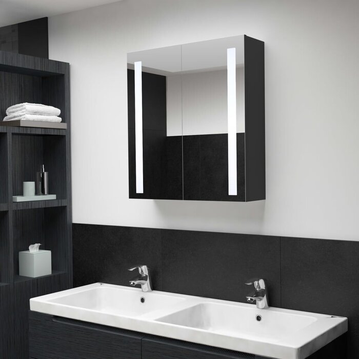 Vidaxl Spiegelschrank mit LED in Anthrazit - bis zu 36% Rabatt im Outlet