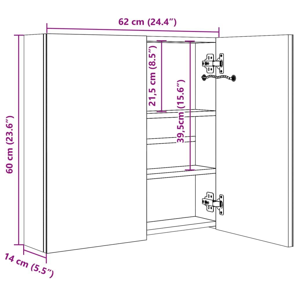 Vidaxl Spiegelschrank mit LED in Anthrazit - bis zu 36% Rabatt im Outlet