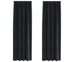 Vidaxl Samt Verdunkelungsvorhänge 2er-Set Schwarz 140x225cm - bis zu 39% sparen