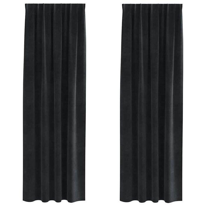 Vidaxl Samt Verdunkelungsvorhänge 2er-Set Schwarz 140x225cm - bis zu 39% sparen