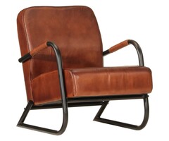 Vidaxl Exklusiver Echtleder-Sessel Braun - Industrielles Design - bis zu 42% Rabatt