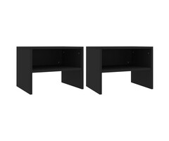 Vidaxl 2er Set Nachtschränke, 40x30x30 cm, Schwarz - jetzt bis zu 43% günstiger