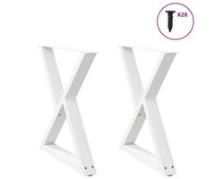 Vidaxl Design-Tischbeine 70 cm Stahl Weiß - 2er-Set - bis zu 41% sparen