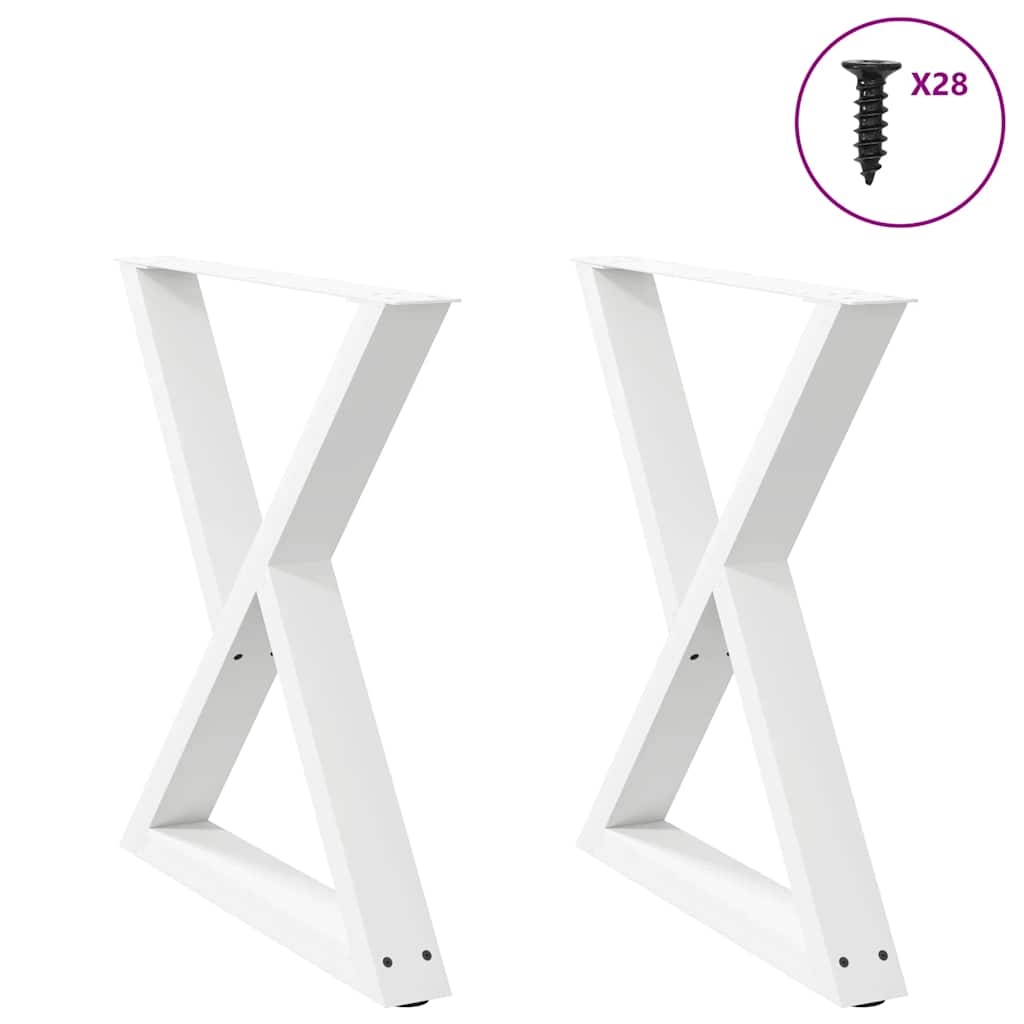 Vidaxl Design-Tischbeine 70 cm Stahl Weiß - 2er-Set - bis zu 41% sparen