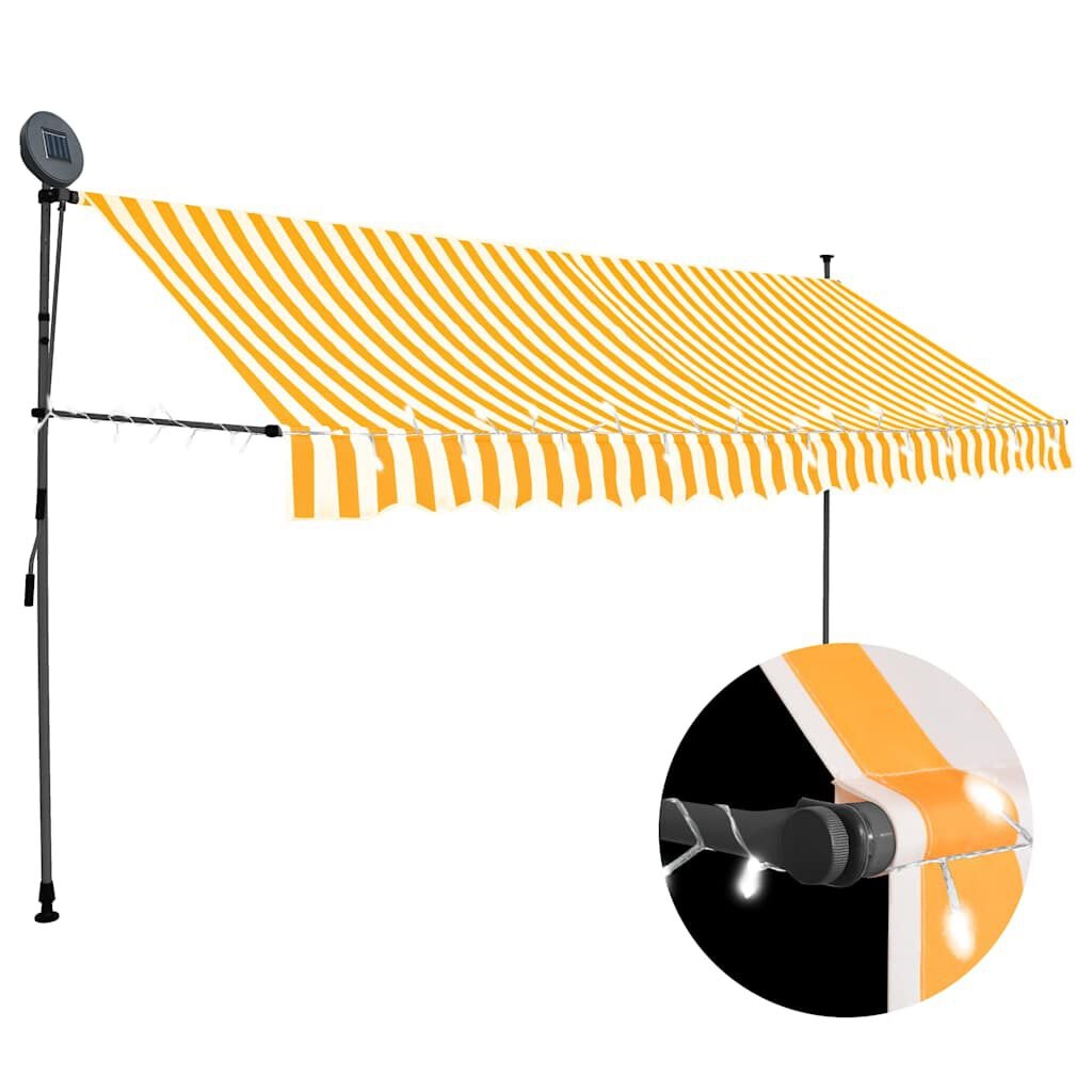 Vidaxl Manuelle Markise 400 cm LED-Beleuchtung - Weiß/Orange - bis zu 41% sparen