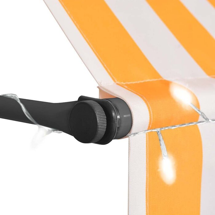 Vidaxl Manuelle Markise 400 cm LED-Beleuchtung - Weiß/Orange - bis zu 41% sparen