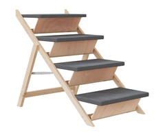 Vidaxl Hundetreppe Massivholz klappbar 105x47cm Grau - bis zu 36% Rabatt
