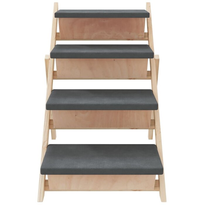 Vidaxl Hundetreppe Massivholz klappbar 105x47cm Grau - bis zu 36% Rabatt