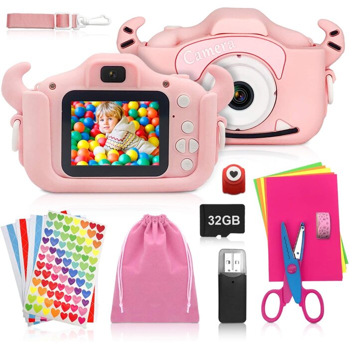 Digitale Kinderkamera in Pink mit 1080p - Jetzt bis zu 39% Rabatt sichern!