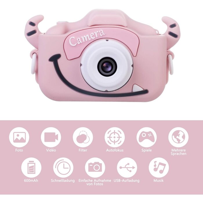 Digitale Kinderkamera in Pink mit 1080p - Jetzt bis zu 39% Rabatt sichern!