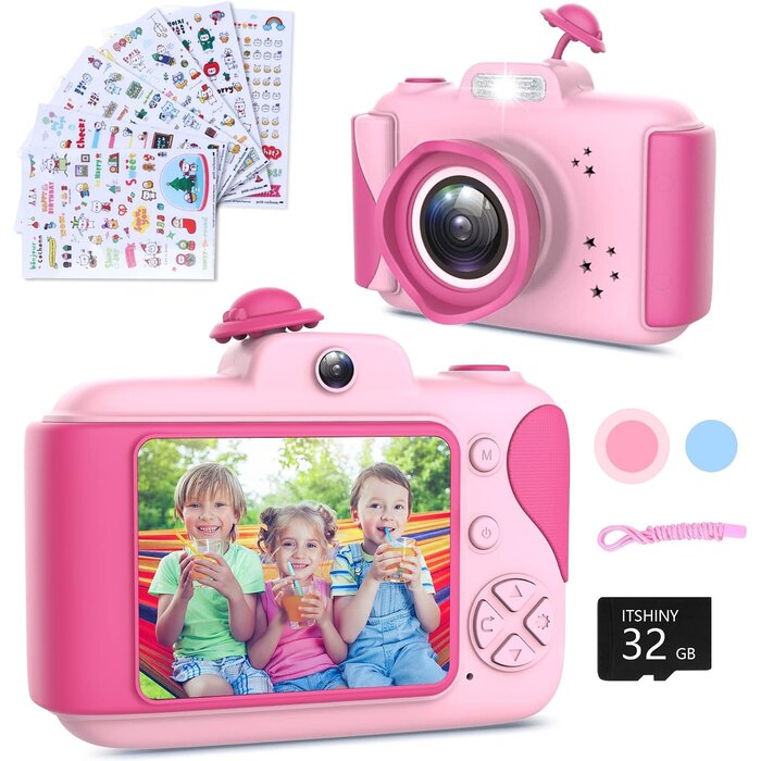 Digitale Kinderkamera 12MP mit 32GB SD-Karte - Jetzt bis zu 39% Rabatt sparen