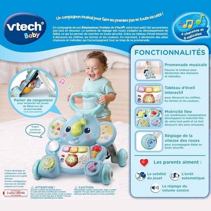 Vtech Interaktiver Elefanten-Lauflernwagen für Kleinkinder - jetzt bis zu 39% Rabatt