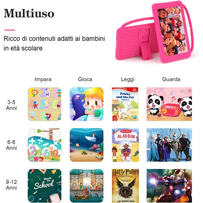 Kinder Tablet 7 Zoll Android 10.0 - Rosa - Outlet bis zu 41% sparen