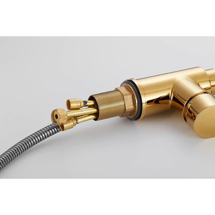 Viking Choice Küchenarmatur Gold mit ausziehbarer Brause - bis zu 40% günstiger