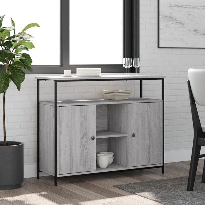 Vidaxl Zeitloses Sideboard 100x35x80 cm Sonoma-Grau - jetzt bis zu 73% sparen!