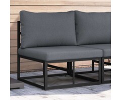 Vidaxl Garten-Mittelsofa Aluminium Schwarz - Outdoor-Komfort bis zu 56% reduziert