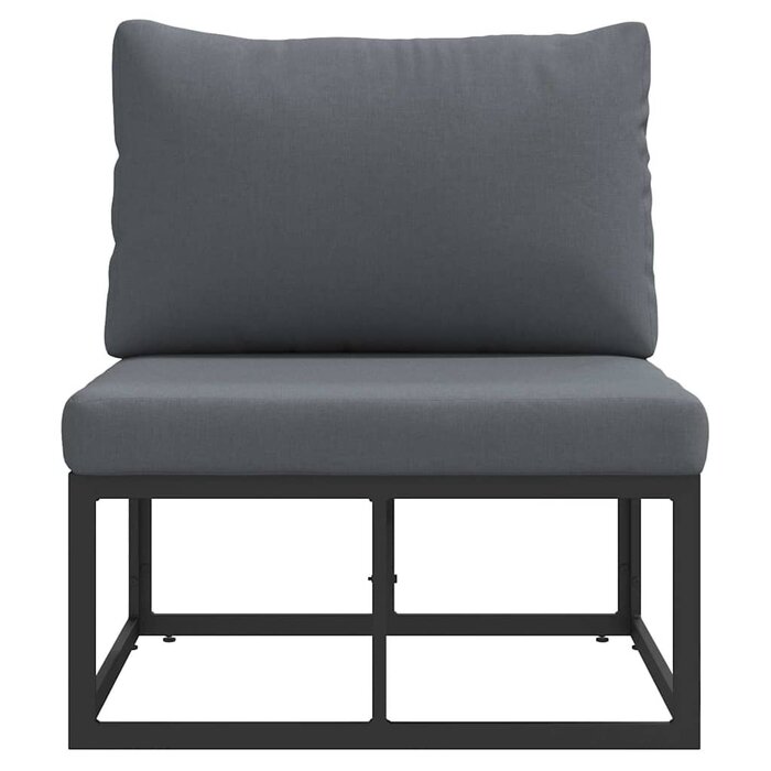 Vidaxl Modernes Garten-Mittelsofa aus Aluminium, Schwarz - jetzt bis zu 52% sparen