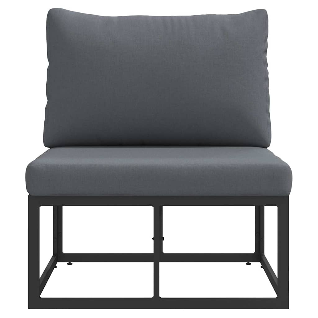 Vidaxl Modernes Garten-Mittelsofa aus Aluminium, Schwarz - jetzt bis zu 52% sparen
