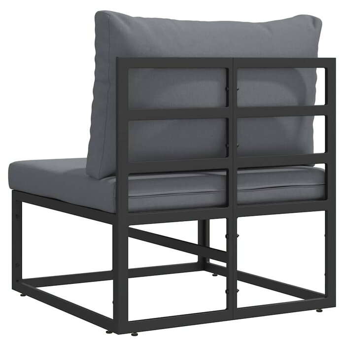 Vidaxl Modernes Garten-Mittelsofa aus Aluminium, Schwarz - jetzt bis zu 52% sparen