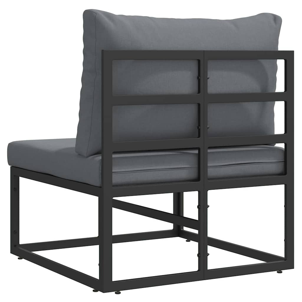 Vidaxl Modernes Garten-Mittelsofa aus Aluminium, Schwarz - jetzt bis zu 52% sparen