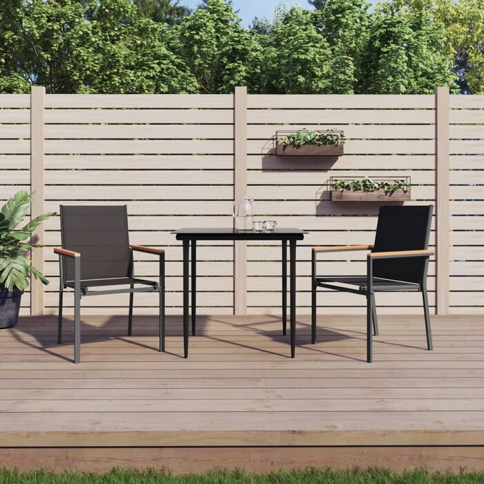 Vidaxl Gartenstühle 2er-Set Schwarz - Jetzt bis zu 41% sparen