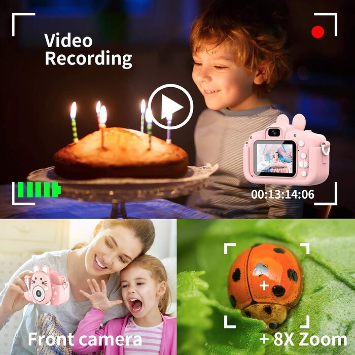 Digitale Kinderkamera 20 MP - HD-Video - Pink - bis zu 38% Rabatt