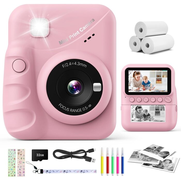 Digitale Kinder-Sofortbildkamera 48MP - Pink - Sparen Sie bis zu 39%
