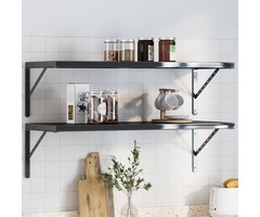 Vidaxl 4er Set Regalträger Edelstahl Schwarz 40x25cm - Jetzt bis zu 33% sparen