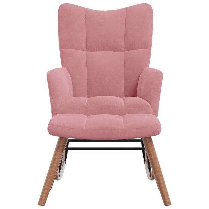 Vidaxl Eleganter Schaukelstuhl mit Fußhocker Samt Rosa - bis zu 41% sparen