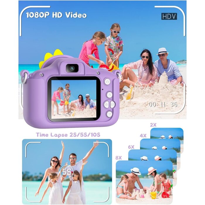 Dino-Kinderkamera mit 32GB SD-Karte: Jetzt bis zu 38% Rabatt sichern
