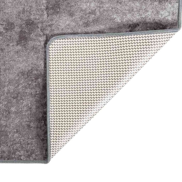 Vidaxl Waschbarer Velours-Teppich 120x180 cm Grau - jetzt bis zu 39% sparen