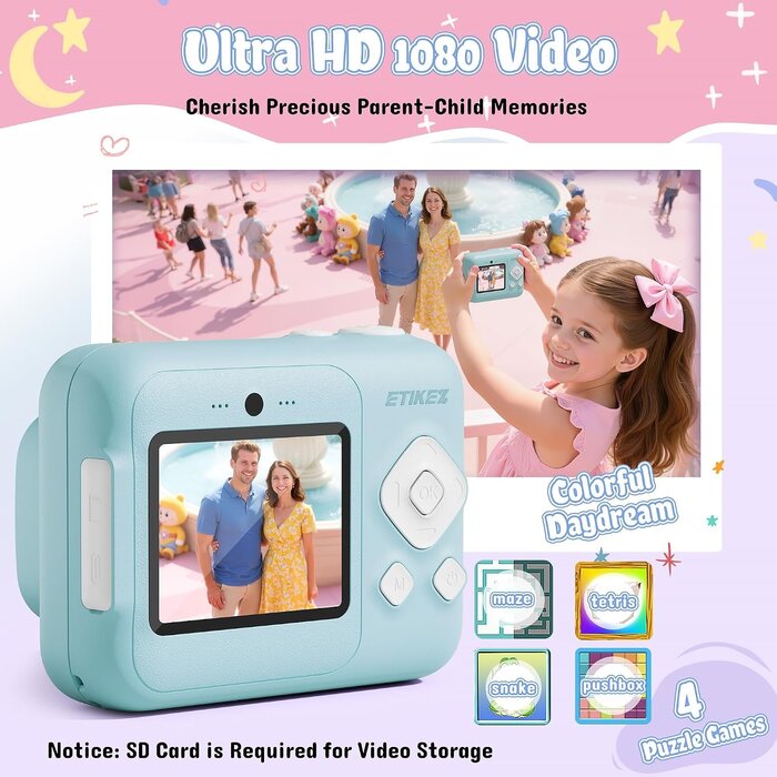 Sofortbildkamera für Kinder - 1080P, Thermodruck & 32GB - bis zu 38% Rabatt