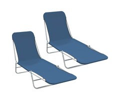 Vidaxl 2x Klappbare Sonnenliegen Blau | Jetzt bis zu 41% Rabatt sichern