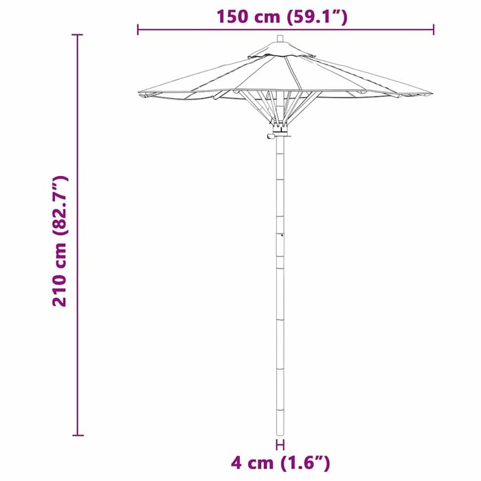 Vidaxl Quadratischer Sonnenschirm Bambus Creme 150x150cm - bis zu 42% sparen