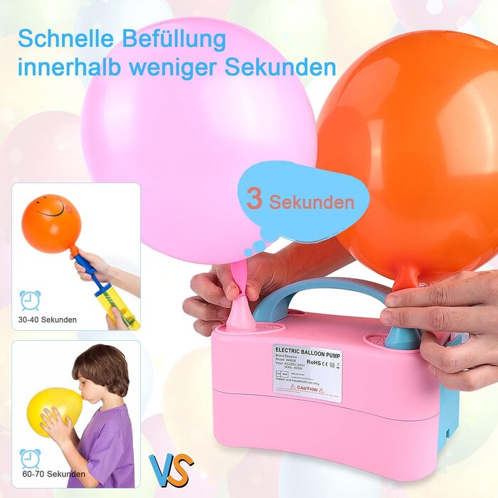 Elektrische Ballonpumpe 400W in Pink - jetzt bis zu 33% günstiger sparen