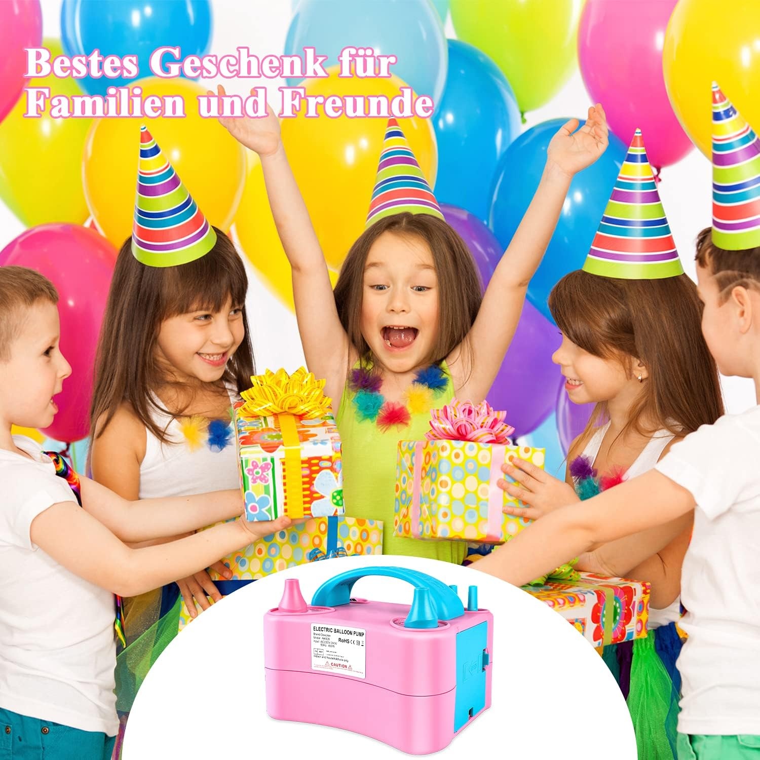 Elektrische Ballonpumpe 400W in Pink - jetzt bis zu 33% günstiger sparen