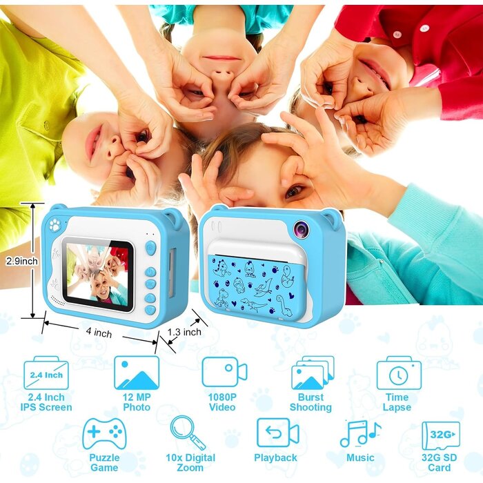 Sofortbildkamera für Kinder mit 12MP & Zubehör - Sparen Sie bis zu 40%