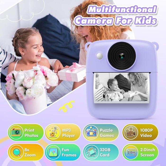 Sofortbildkamera für Kinder mit 48MP & 32GB SD-Karte - bis zu 39% Rabatt