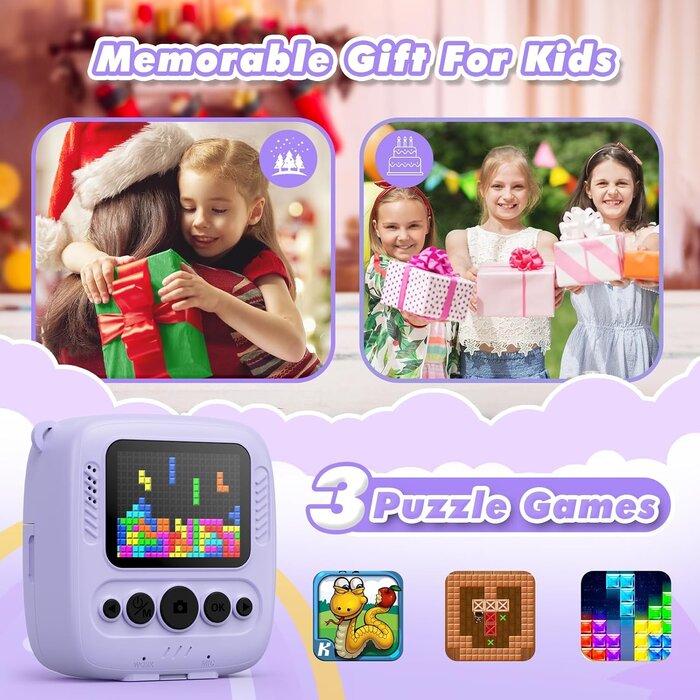 Sofortbildkamera für Kinder mit 48MP & 32GB SD-Karte - bis zu 39% Rabatt