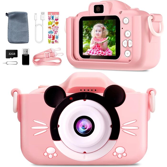 Kinder-Digitalkamera 1080p, 20 MP, Rosa - Jetzt bis zu 38% Rabatt sichern
