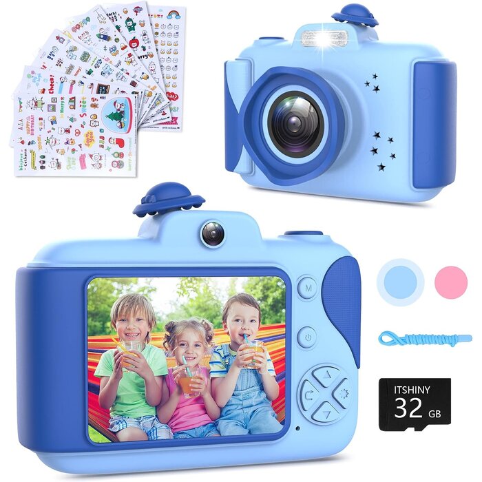 Digitale Kinderkamera mit 32GB SD-Karte - Blau - Outlet bis zu 39% Rabatt