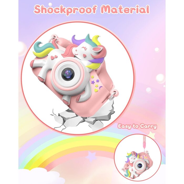 Digitale Kinderkamera Einhorn mit 20MP & 32GB SD - jetzt bis zu 38% sparen